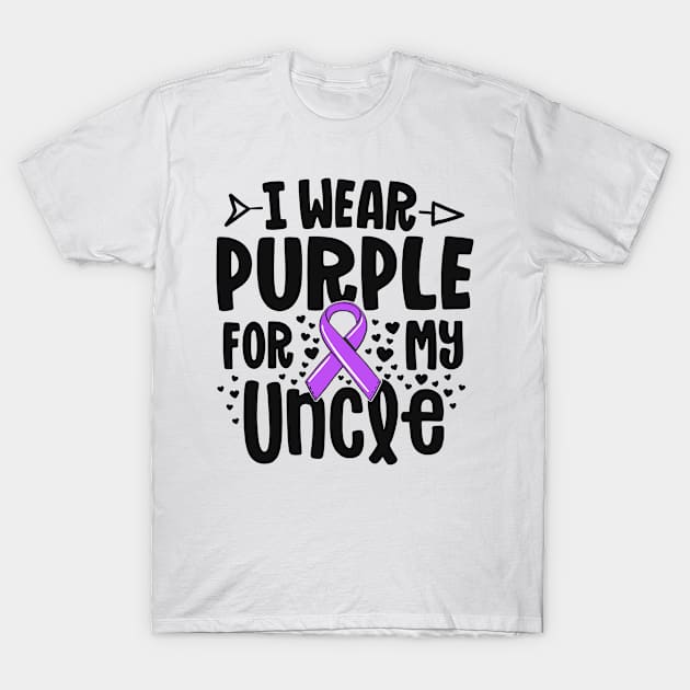 I Wear Purple For My Uncle Alzheimers Family Awareness T-Shirt by 14thFloorApparel